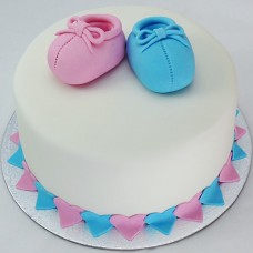 Baby Shower Cake - Baby Booties Cake (D, V)